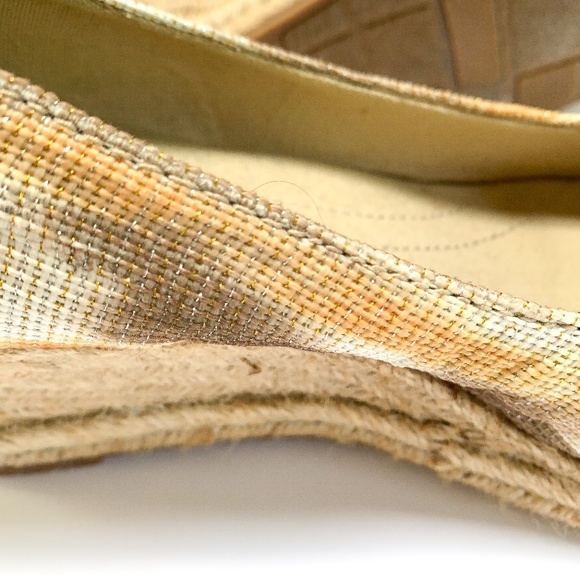Naturalizer Bashful Espadrille Peep Toe Wedge Cream Taupe Peach, Sz 6.5 Neutral - Picture 8 of 12